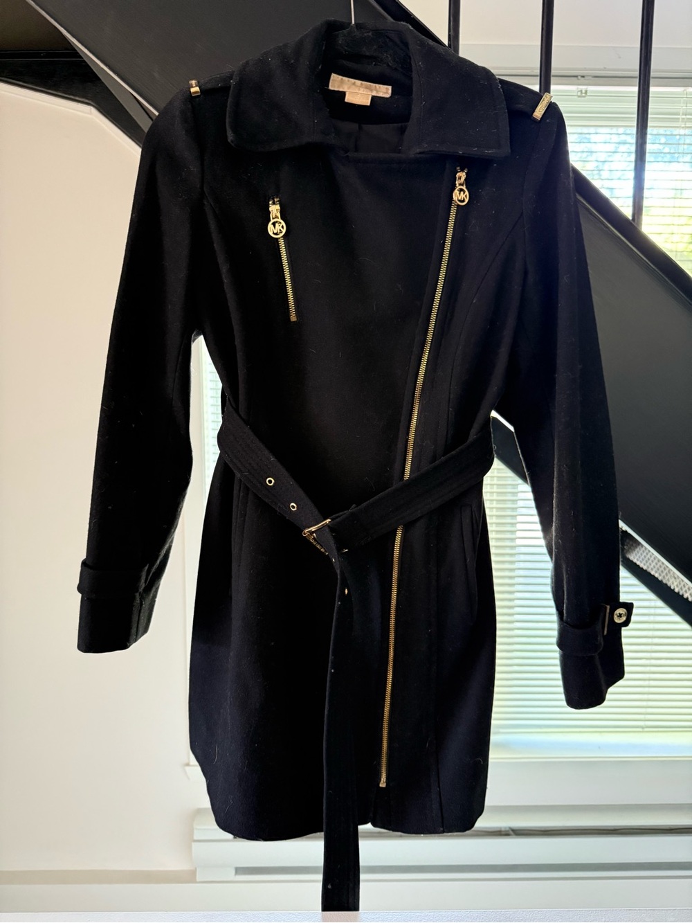 Michael Kors Black Belted Women's Coat
